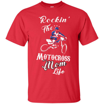 Rocking The Motocross Mom Life Mommy T-shirt Red