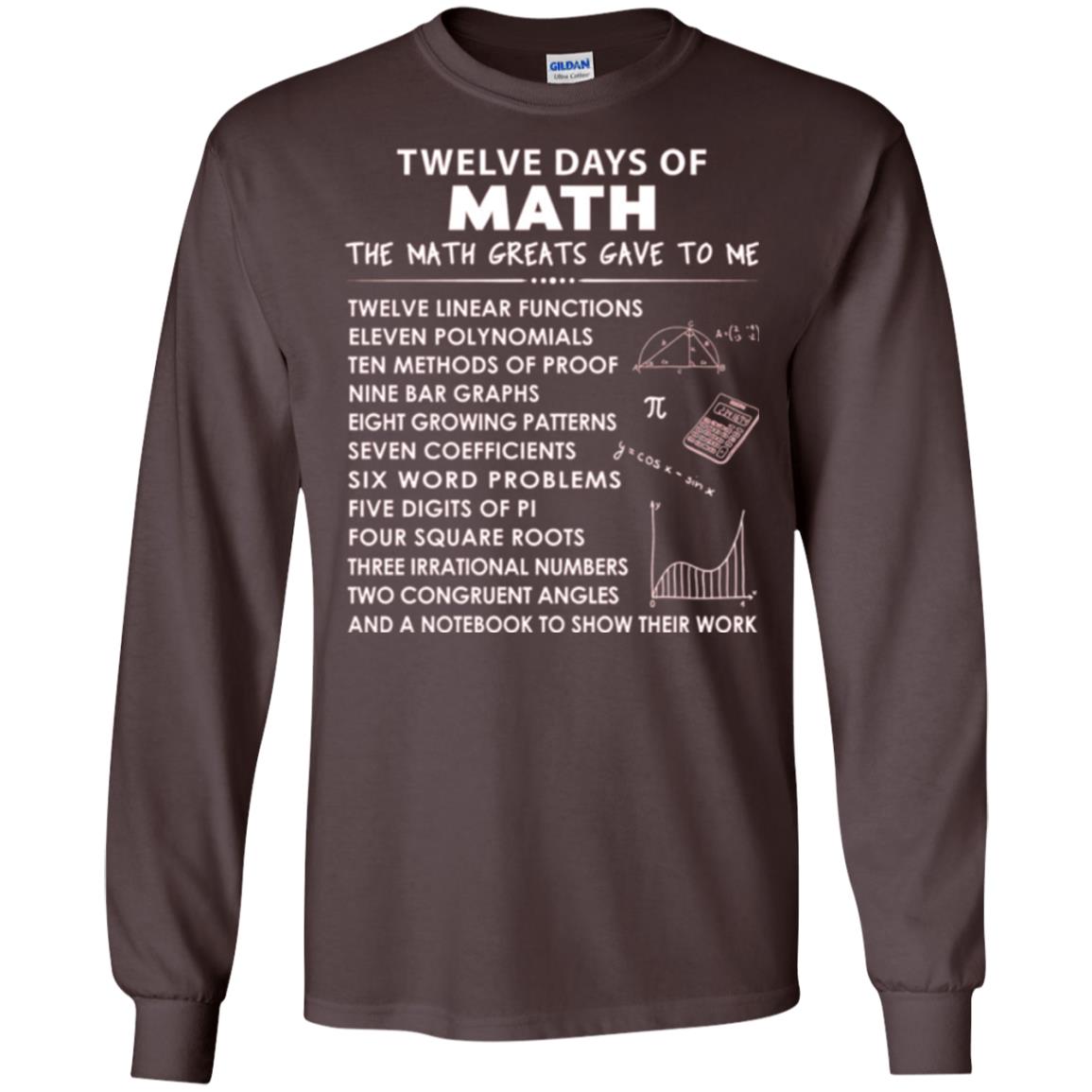 Math T-shirt Twelve Days Of Math Dark Chocolate