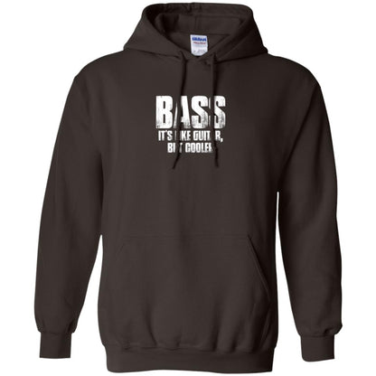 Funny Music T-shirt Bass It_s Like Guitar But Cooler Dark Chocolate