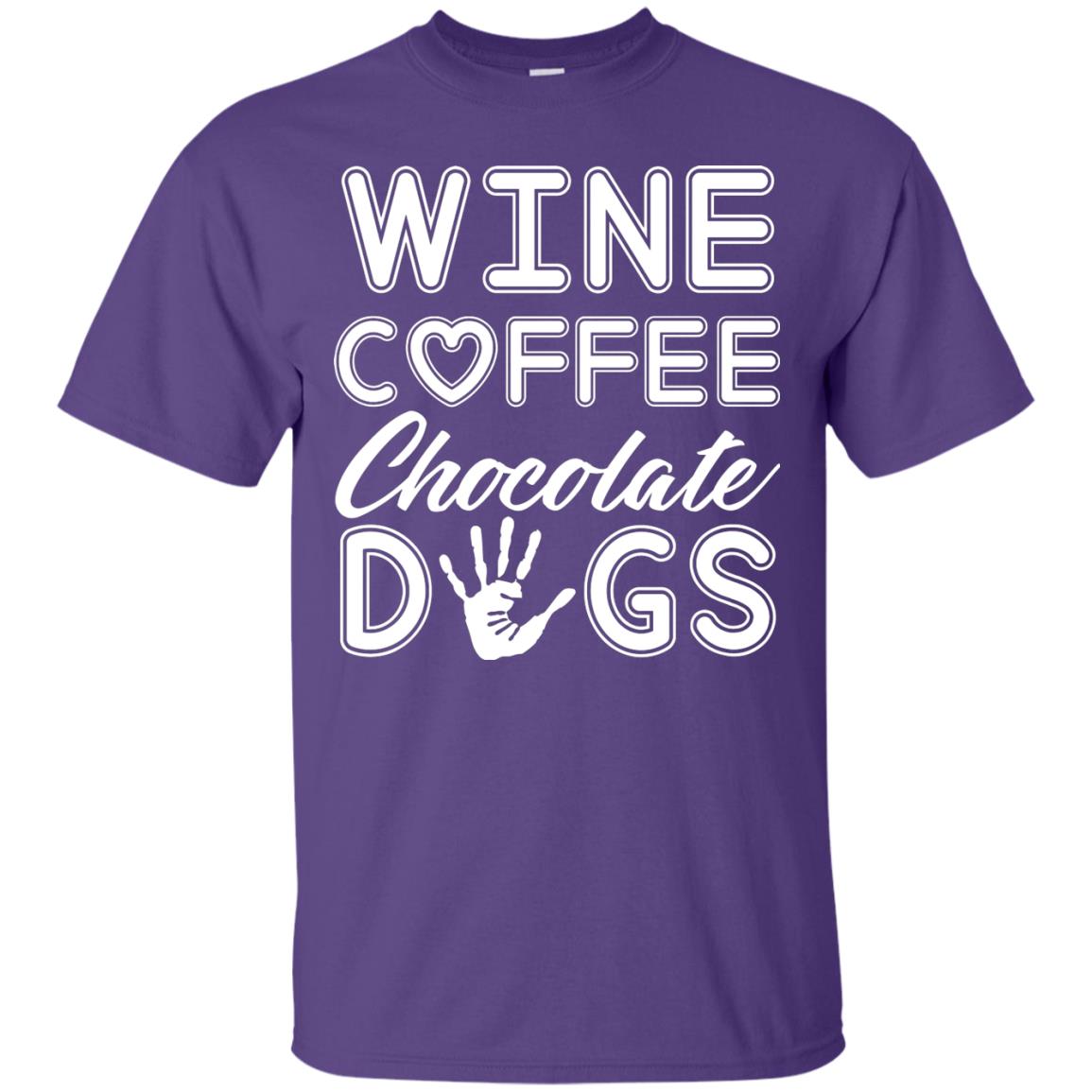 Wine Coffee Chocolate Dogs Family T-shirt Purple