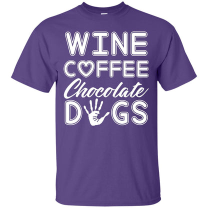 Wine Coffee Chocolate Dogs Family T-shirt Purple
