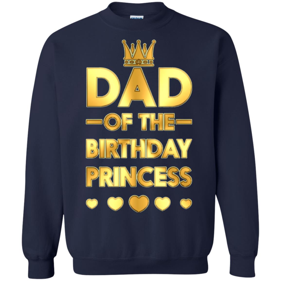 Dad Of The Birthday Princess Family T-shirt Navy