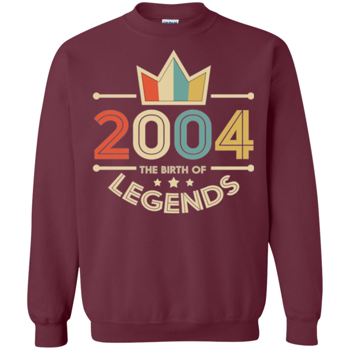 Brithday T-shirt Vintage 2004 The Birth Of Legends Maroon