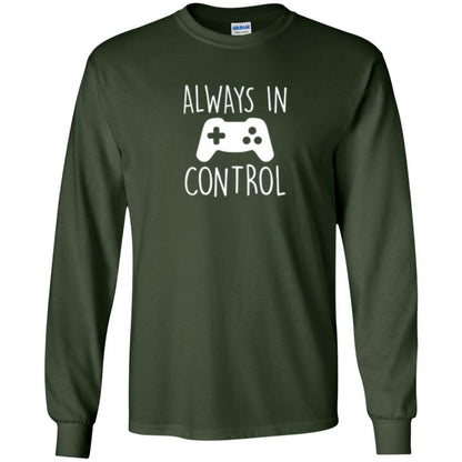 Gamer T-shirt Always In Control Video Game Forest Green