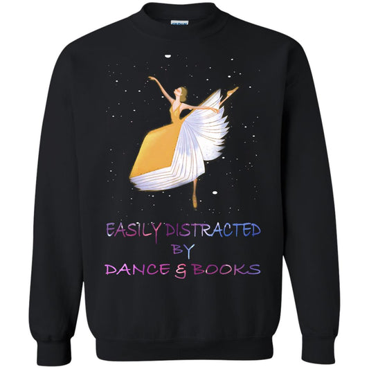Easily Distracted By Dance And Read Books Shirt For Womens Black