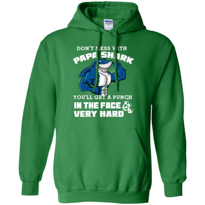Don't Mess With Papa Shark You'll Get A Punch In The Face Very Hard Family Shark Shirt Irish Green