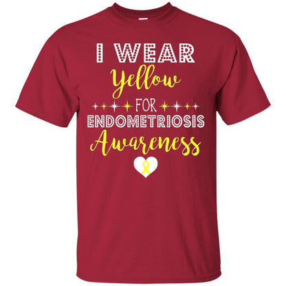 I Wear Yellow For Endometriosis Awareness Support Gift Shirt Cardinal