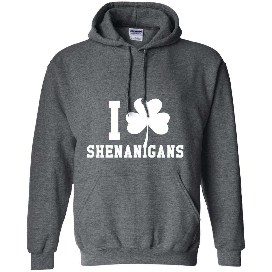 I Love Shenanigans Shamrock Saint Patrick_s Day T-shirt Dark Heather