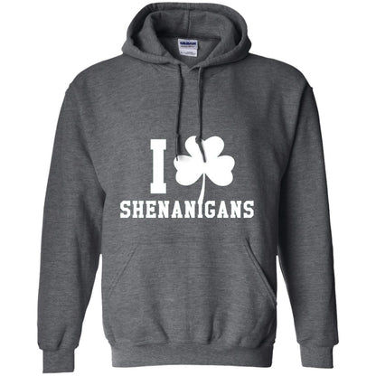I Love Shenanigans Shamrock Saint Patrick_s Day T-shirt Dark Heather