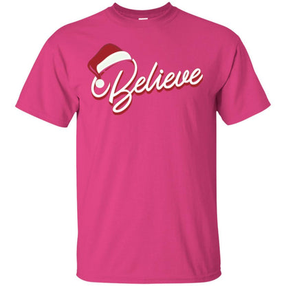 Christmas T-shirt Believe In Santa Claus Heliconia