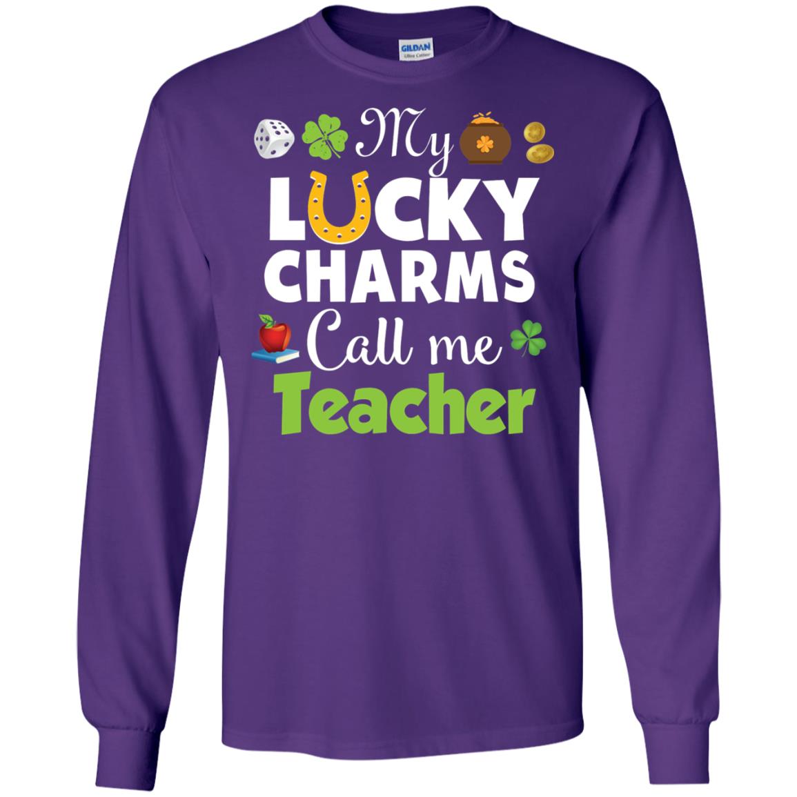 My Lucky Charms Call Me Teacher St Patricks Day T-shirt Purple