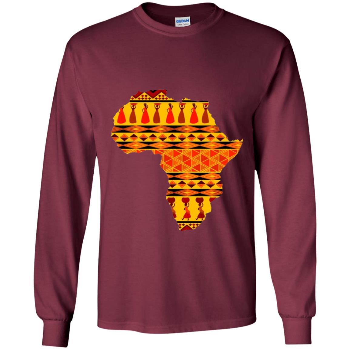 African Pride Ankara Tribal Pattern T-shirt Maroon