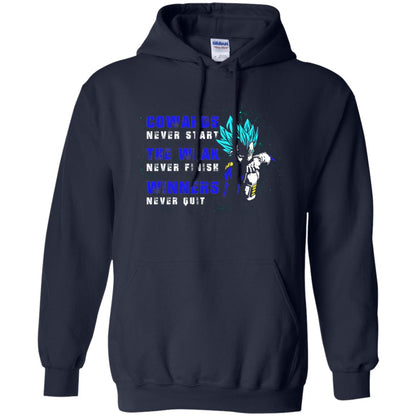Cowards Never Start The Weak Never Finish Comic T-shirt Navy