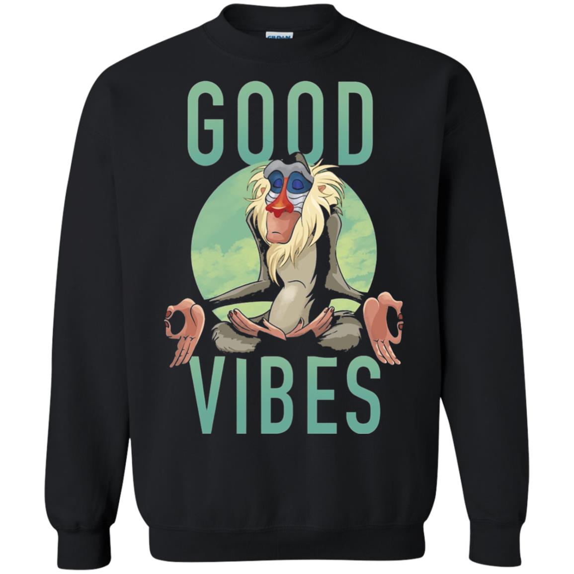 Disney Lion King Rafiki Meditate Good Vibes Graphic T-shirt Black