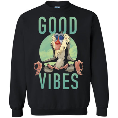 Disney Lion King Rafiki Meditate Good Vibes Graphic T-shirt Black