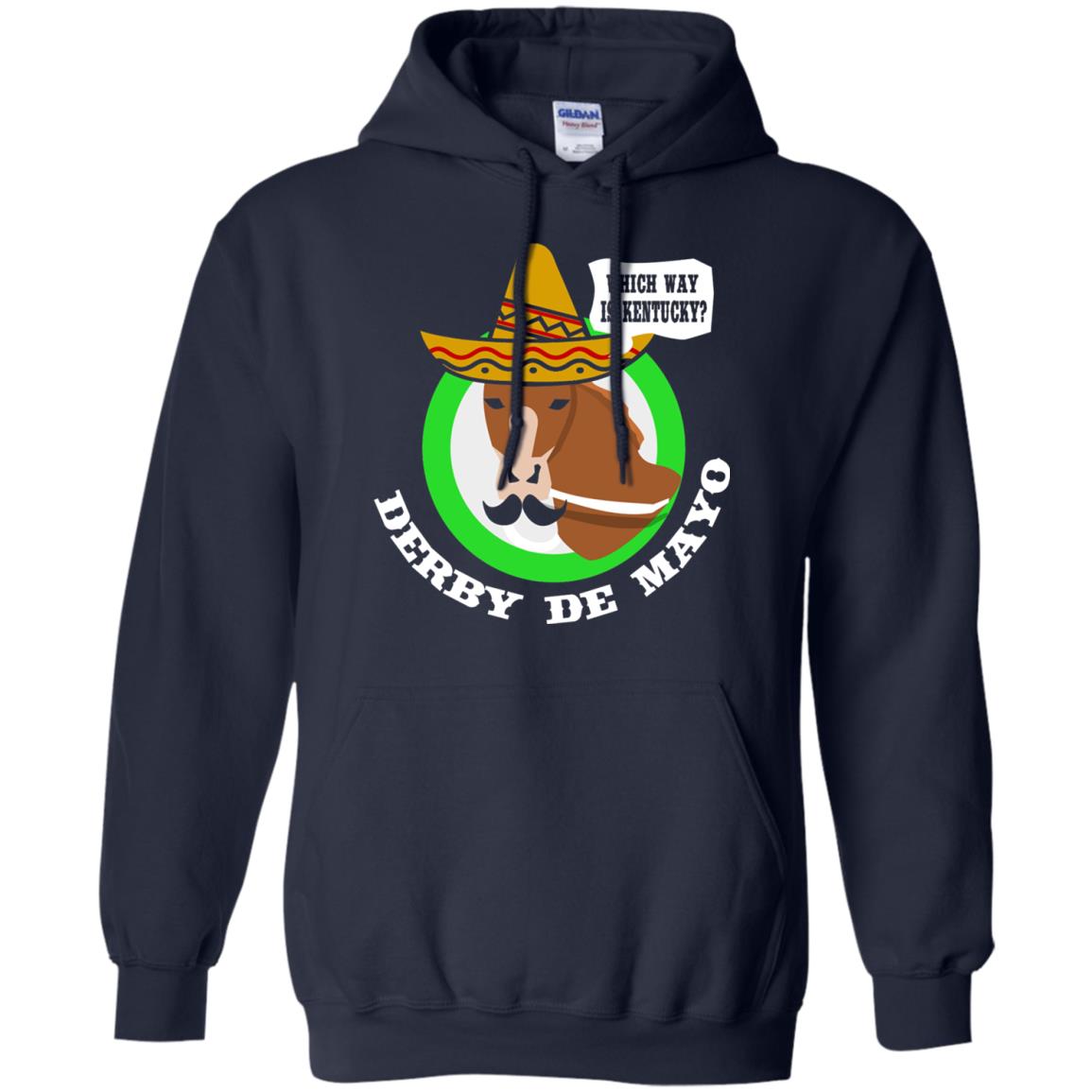 Derby De Mayo Kentucky Sombrero Mexican Horse Race T-shirt Navy