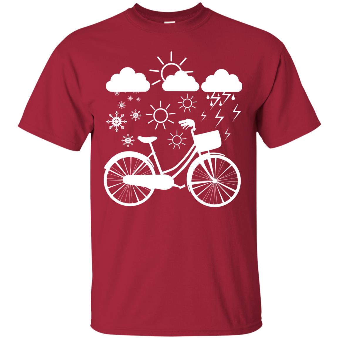 Bicycle All Weather Cyclist T-shirt For Bicycle Lover Cardinal
