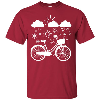 Bicycle All Weather Cyclist T-shirt For Bicycle Lover Cardinal