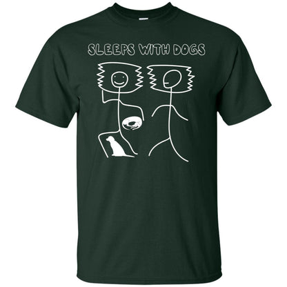 Sleep With Dogs Funny Dog Owner Shirt Forest