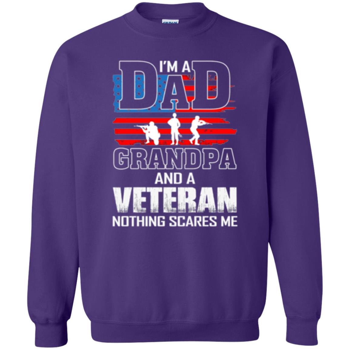 Veteran T-shirt I Am A Dad Grandpa And A Veteran Purple
