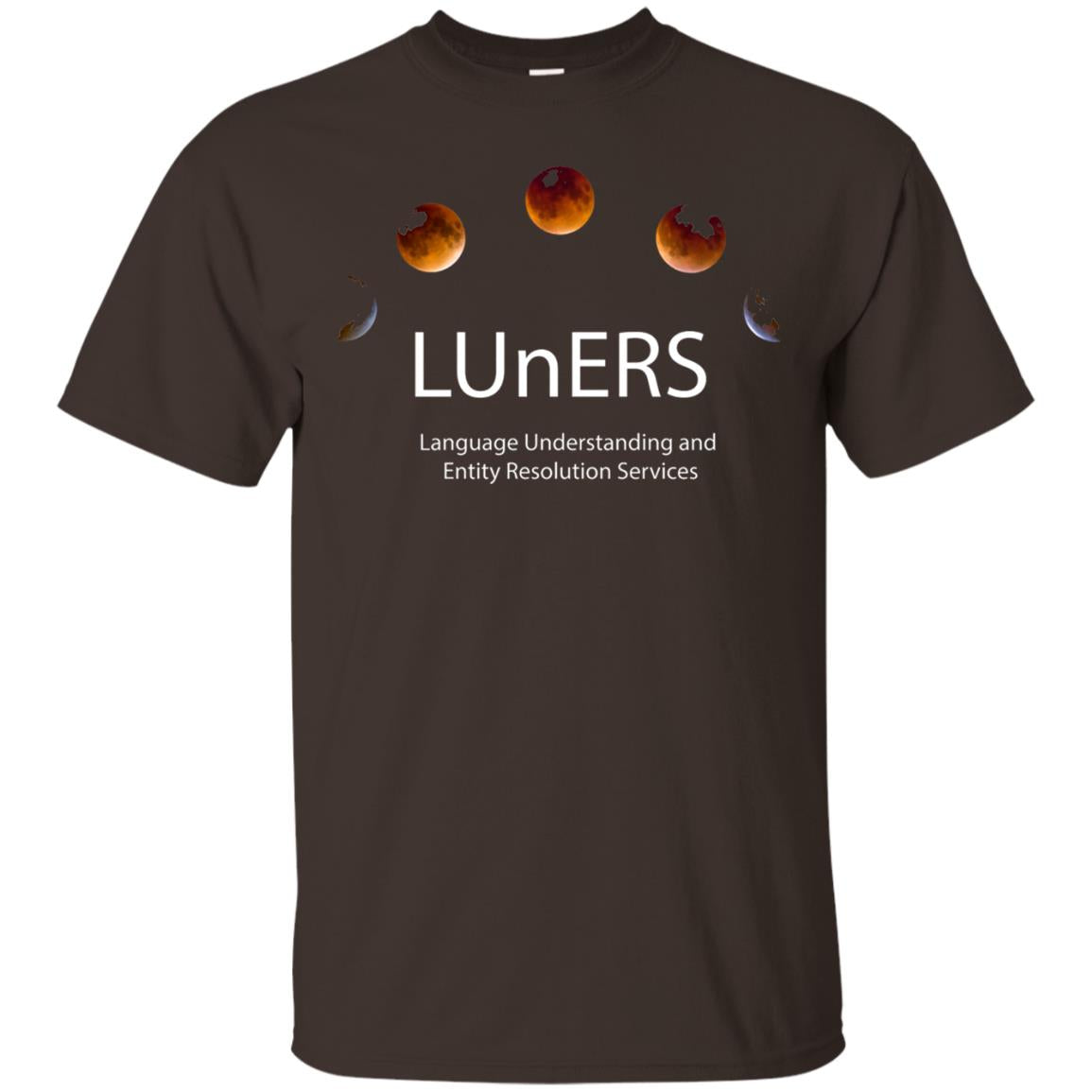 Luners Team T-shirt Language Understanding And Entity Resolution Services Dark Chocolate