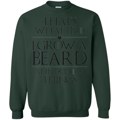 Beard T-shirt That_s What I Do I Grow A Beard And I Know Things Forest Green