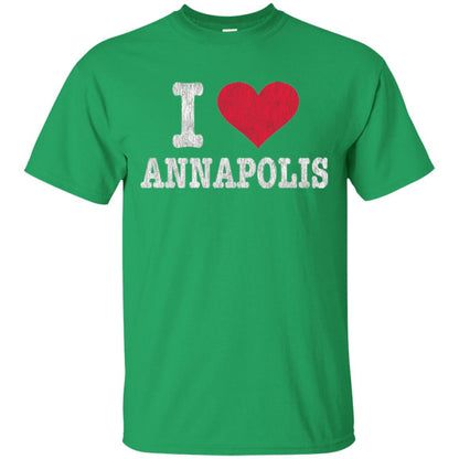 Distressed Retro I Love Annapolis T-shirt Irish Green