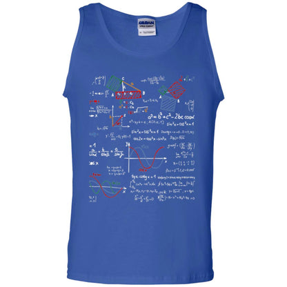 Math Lover T-shirt Formulas Cheat Sheet Royal