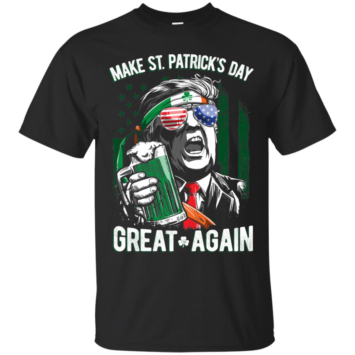 Make St Patricks Day Great Again Trump Leprechaun T-shirt Black