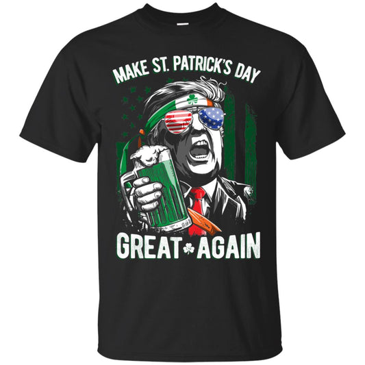 Make St Patricks Day Great Again Trump Leprechaun T-shirt Black