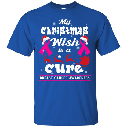 My Christmas Wish Is A Cure Breast Cancer Awareness X-mas Gift Shirt Royal