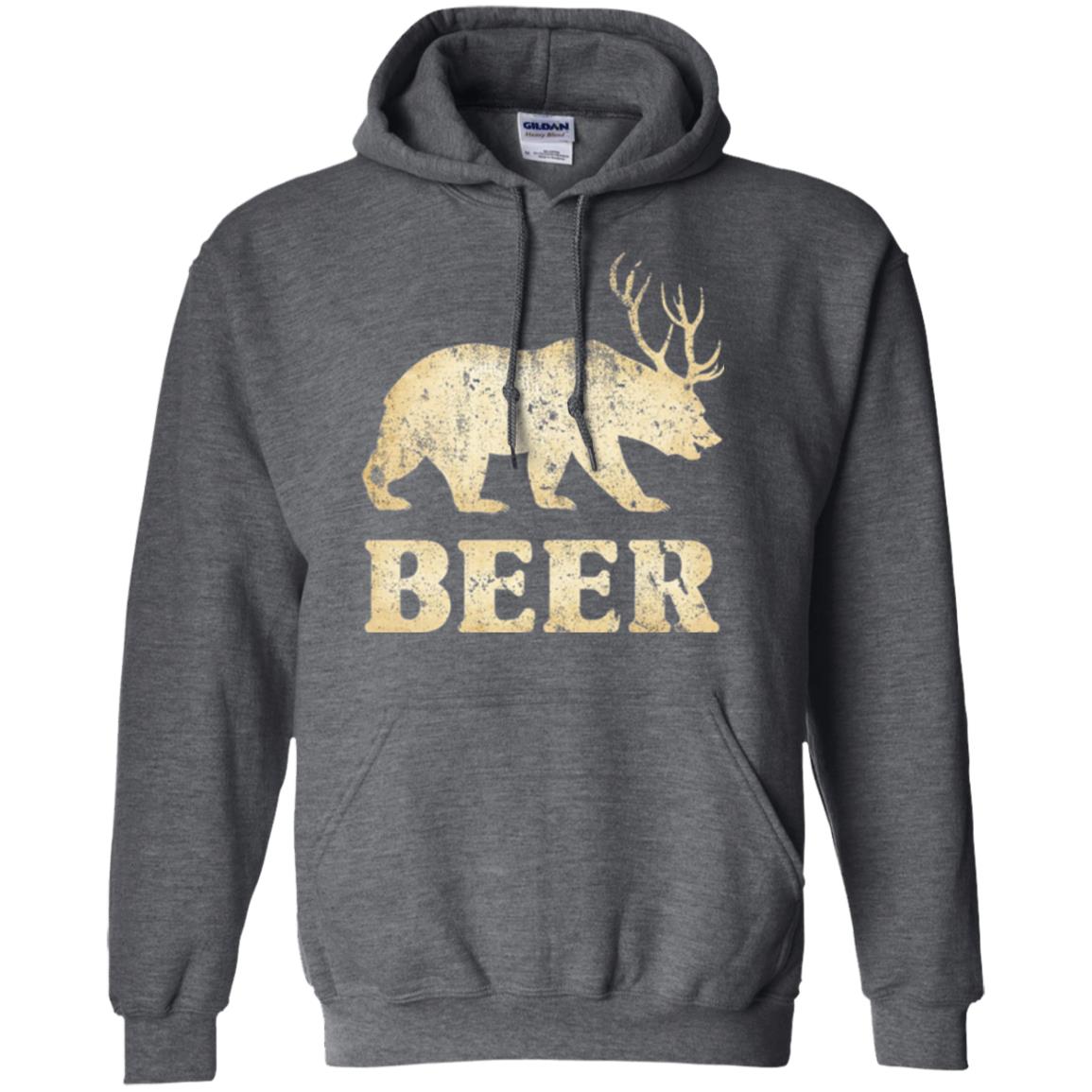 Beer T-shirt Vintage Bear Deer Dark Heather