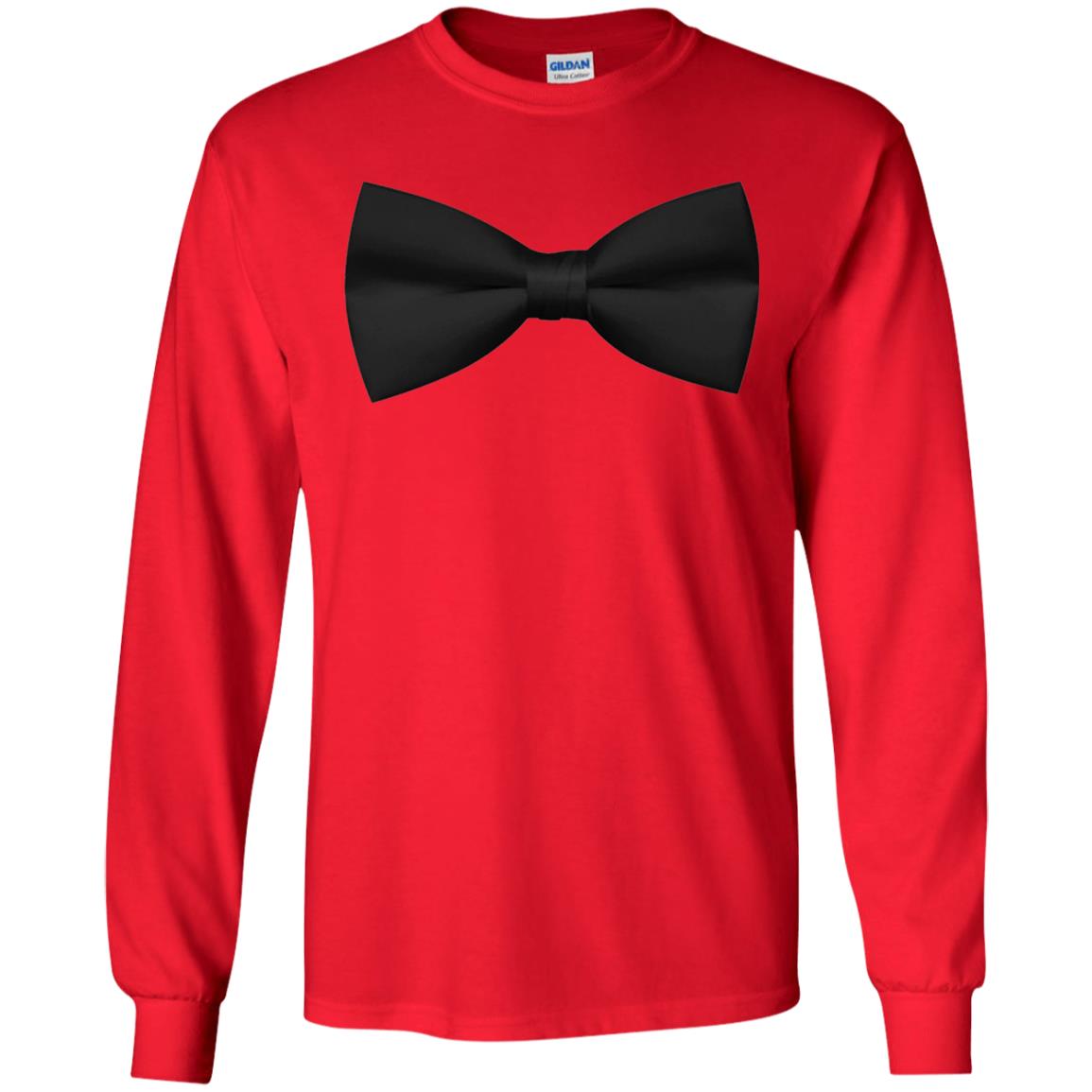 Big Black Bow Tie Tee Shirt Red