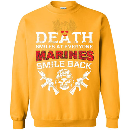 Death Smiles At Everyone Marines Smile Back Shirt Gold