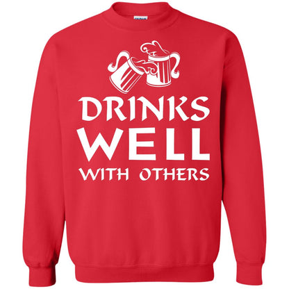 Drinks Well With Others St. Patrick_s Day T-shirt Red