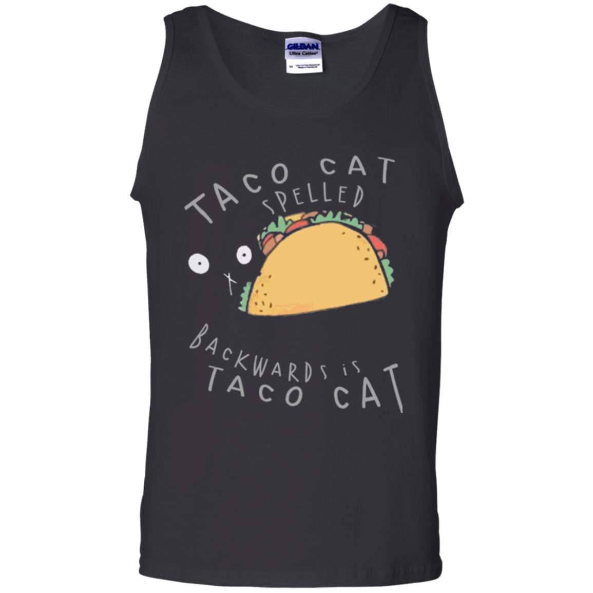 Cat Lovers T-shirt Taco Cat Spelled Backward Is Taco Cat Black
