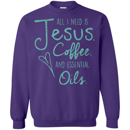 All I Need Is Jesus Coffee And Essential Oils T-shirt Purple
