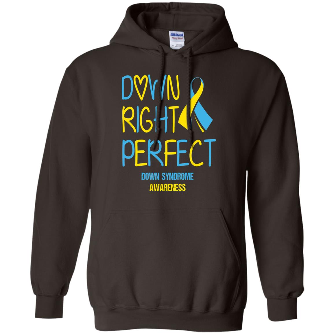 Down Right Perfect Down Syndrome Awareness T-shirt Dark Chocolate