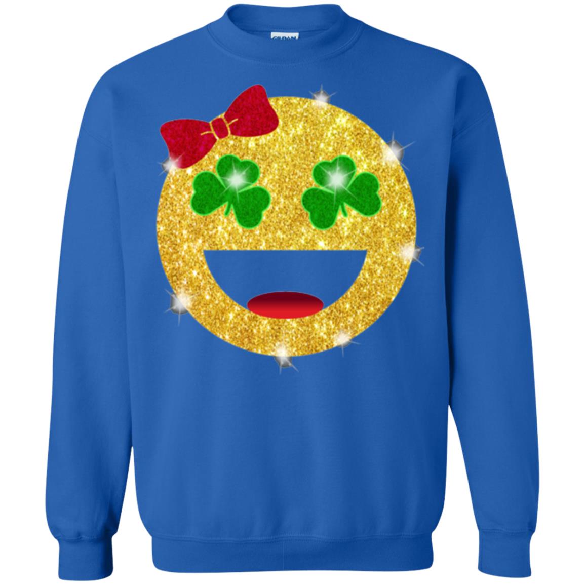 Happy Gold Blink Emoji Saint Patrick's Day T-shirt Royal