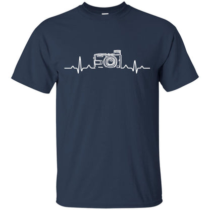 Photographers T-shirt Heart Beat Camera Navy