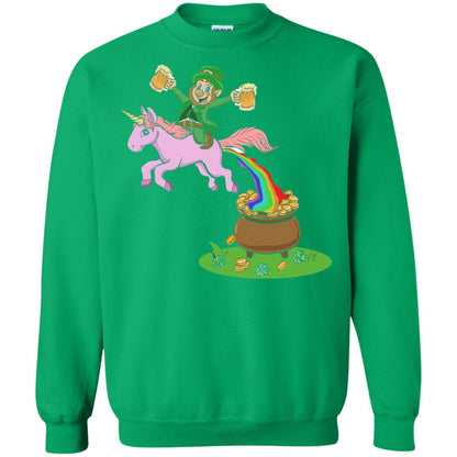 Leprechaun Riding A Unicorn Funny St Patricks Day T-shirt Irish Green