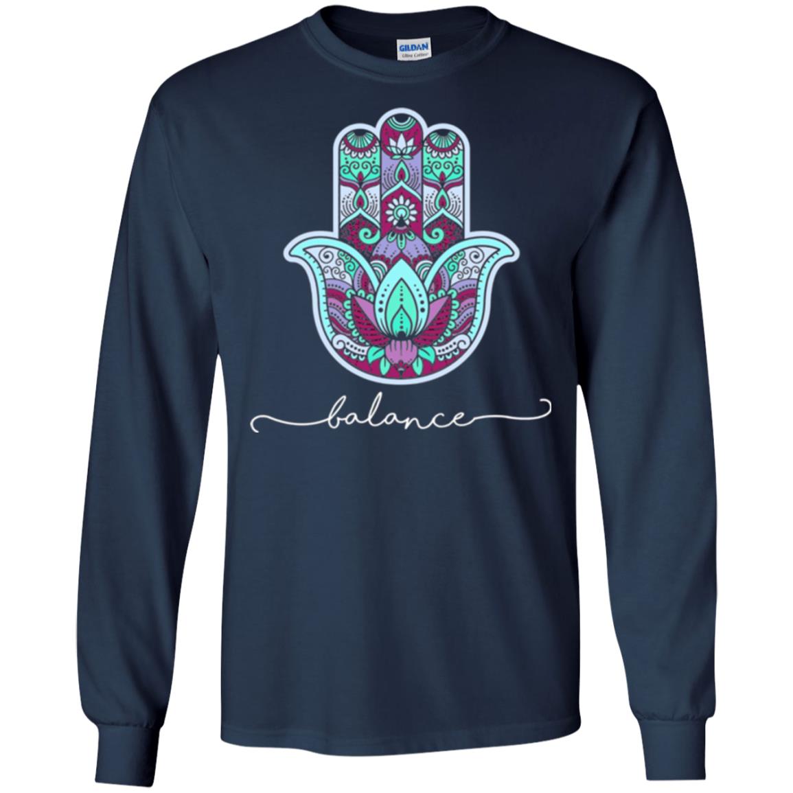 Balance Yoga Gym Hamsa T-shirt Navy