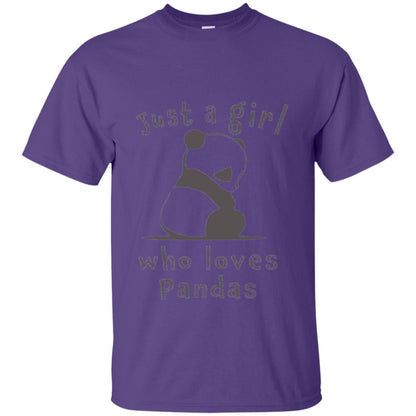 Panda Lover T-shirt Just A Girl Who Lover Pandas Purple