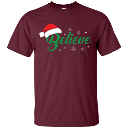 Christmas T-Shirt Believe In Santa Maroon