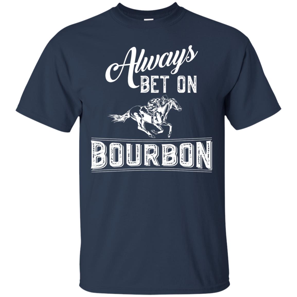 Kentucky T-shirt Always Bet On Bourbon In Horse Race Navy
