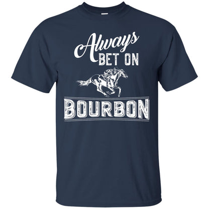Kentucky T-shirt Always Bet On Bourbon In Horse Race Navy