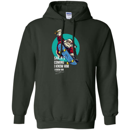 Christmas T-shirt Santa's Coming I Know Him Forest Green