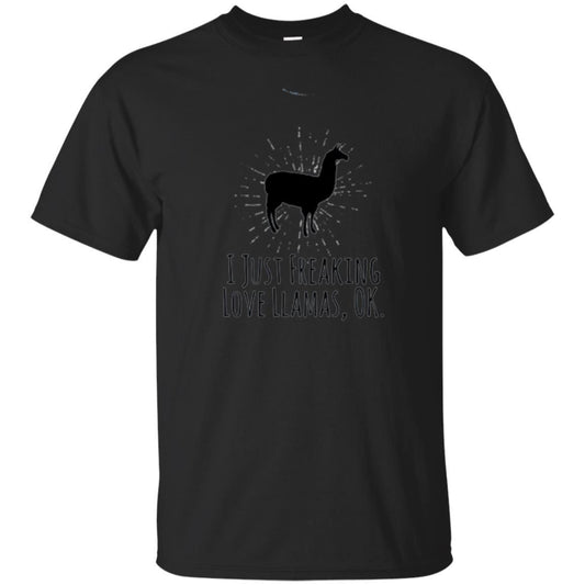 Llama Lover T-shirt I Just Freaking Love Llamas Ok Black