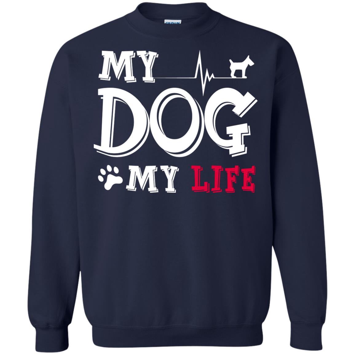 Dog Lovers T-shirt My Dog My Life Navy