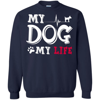 Dog Lovers T-shirt My Dog My Life Navy
